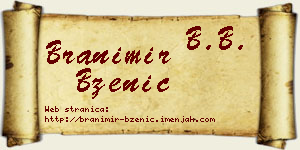 Branimir Bzenić vizit kartica